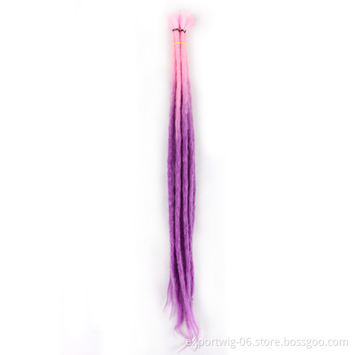 Wholesale Dread locks Synthetic Hair Extension Straight Style 20 inch Ombre Braids Ponytails Crochet Hair